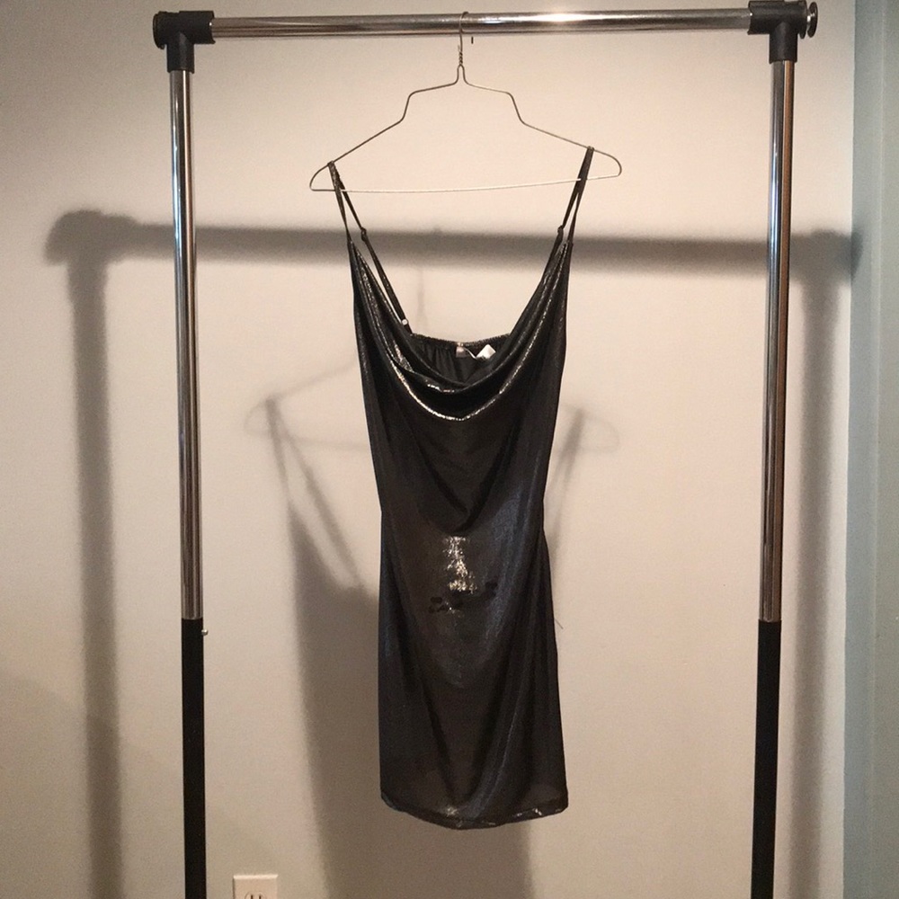 Nasty Gal cowl neck plunging neckline dress